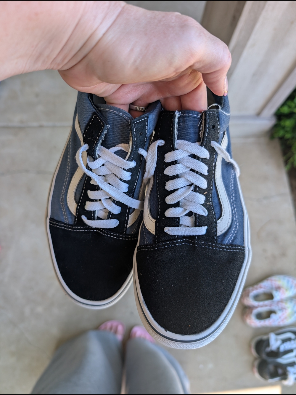 Vans Low-Top Sneakers in Black and Gray with White Accent